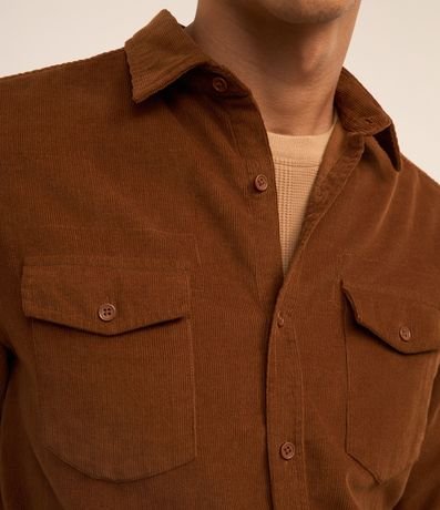 Camisa en Terciopelo con Bolsillos Delanteros 3