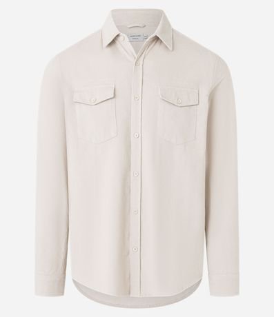 Camisa en Terciopelo con Bolsillos Delanteros 4