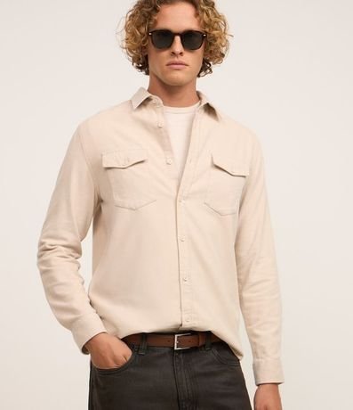 Camisa en Terciopelo con Bolsillos Delanteros