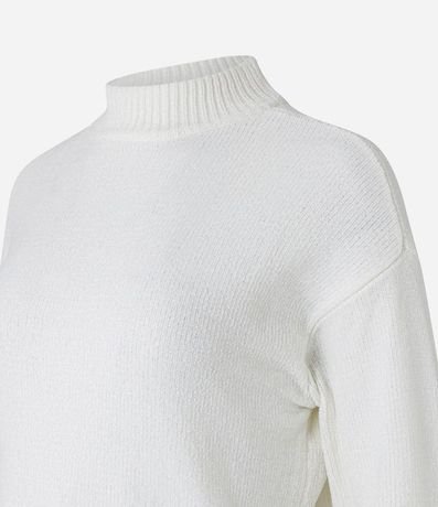 Buzo Suéter en Chenille con Cuello Alto y Ribanas 5