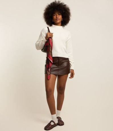 Buzo Suéter en Chenille con Cuello Alto y Ribanas 2