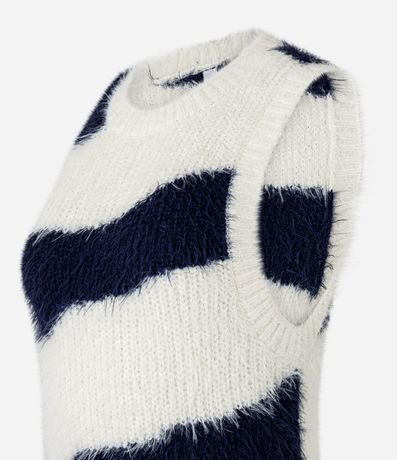 Chaleco en Punto Listrado con Pelitos 5