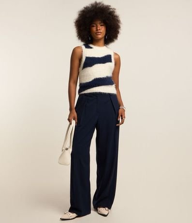 Chaleco en Punto Listrado con Pelitos 2