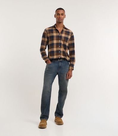 Camisa Comfort en Algodón con Estampado de Cuadros y Mangas Largas 2