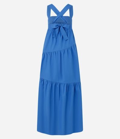 Vestido Evasê Midi en Tricolina con Volados Superpuestos 8