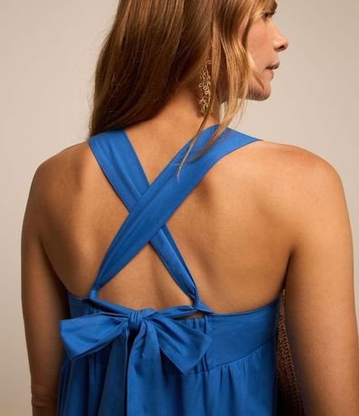 Vestido Evasê Midi en Tricolina con Volados Superpuestos 4