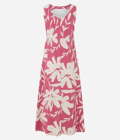 Vestido Evasé sin Manga en Vicolino con Estampa Floral 6