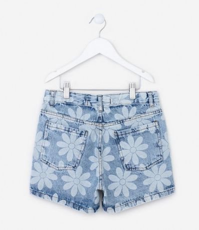 Short Infantil en Jeans con Estampa Flores - Talle 5 a 14 años 2