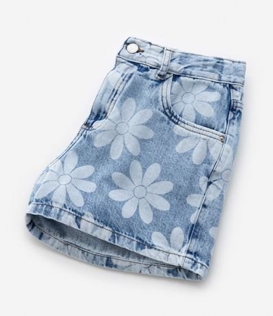 Short Infantil en Jeans con Estampa Flores - Talle 5 a 14 años 4