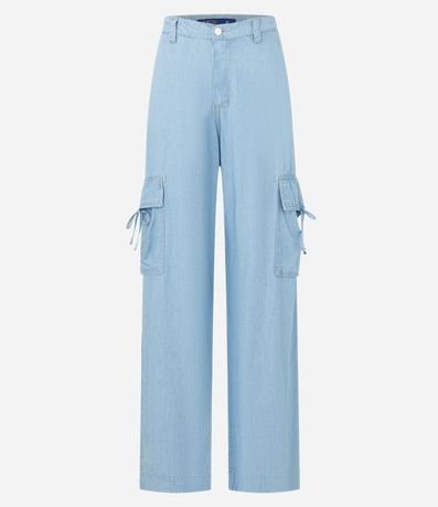 Pantalón Wide en Jeans con Bolsillos Cargo 6