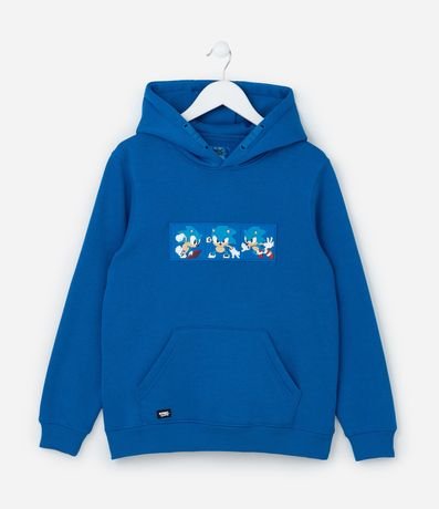 Saco Infantil con Capucha y Estampa de Sonic - Talle 4 a 12 años