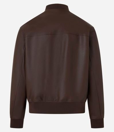 Campera en Pu con Cremallera Delantero y Cuello Alto 6