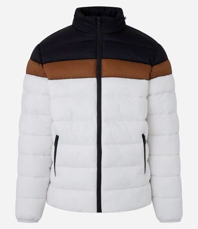 Campera en Microfibra con Bloques de Color