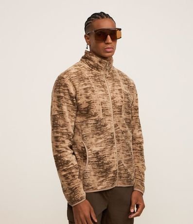 Saco Deportivo en Fleece con Estampa Manchada