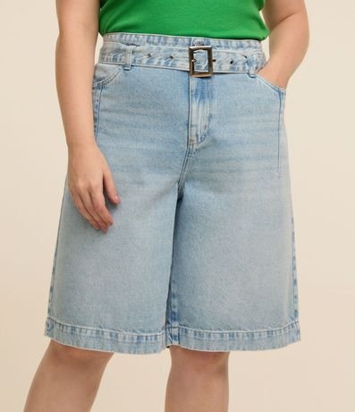 Bermuda Jorts en Jeans con Cinturón Curve & Plus Size 2