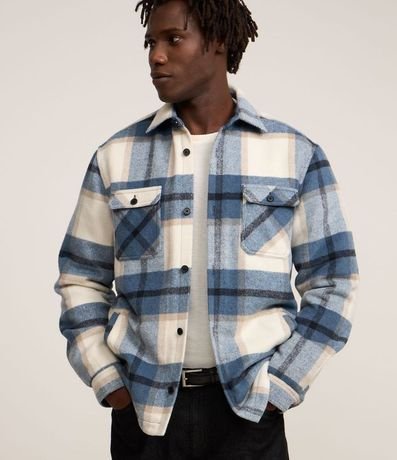 Campera Trucker en Terciopelo con Estampa de Cuadros
