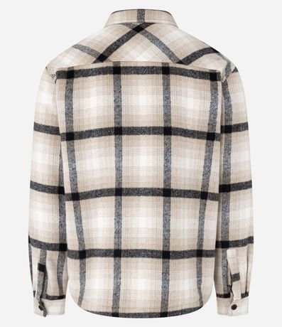 Campera Trucker en Terciopelo con Estampa de Cuadros y Sherpa Interna 4