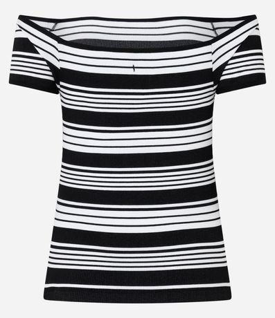 Blusa Hombro a Hombro en Seamless con Rayas 6