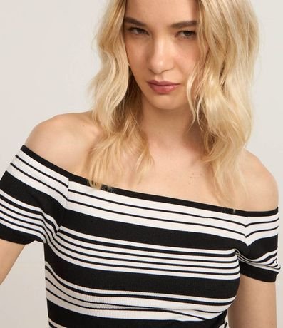 Blusa Hombro a Hombro en Seamless con Rayas 3