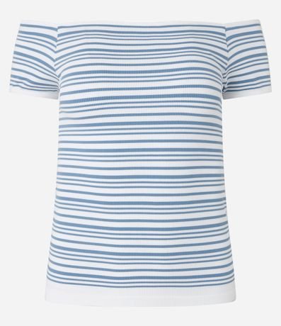 Blusa Hombro a Hombro en Seamless con Rayas 5
