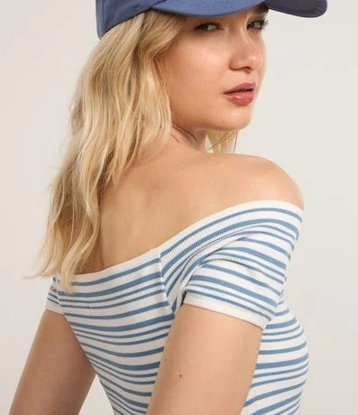 Blusa Hombro a Hombro en Seamless con Rayas 4