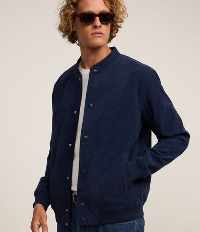Campera Bomber en Terciopelo con Botones Forrados