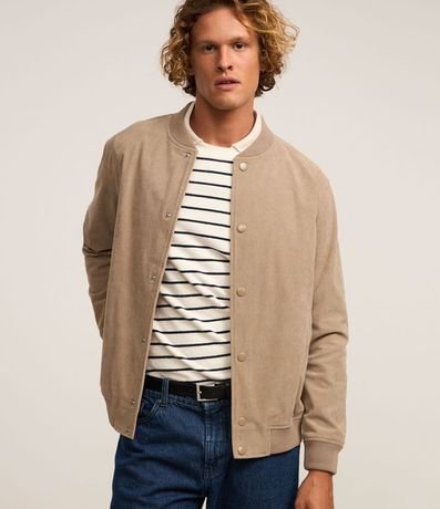 Campera Bomber en Terciopelo con Botones Forrados