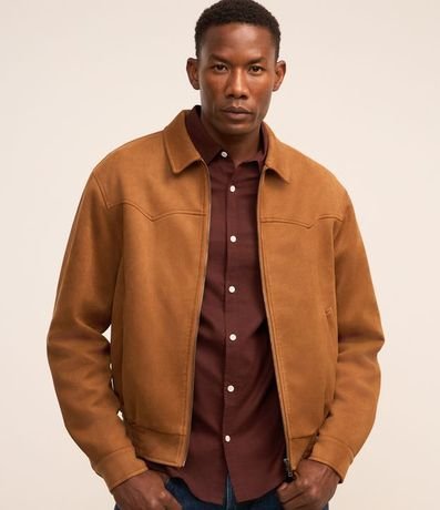 Campera con Detalles en Recorte y Bajo con Elástico