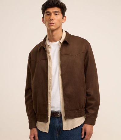 Campera con Detalles en Recorte y Bajo con Elástico