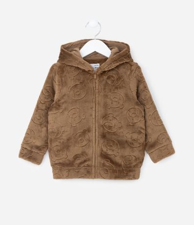 Saco Infantil en Fleece con Textura de Ositos - Talle 1 a 6 años