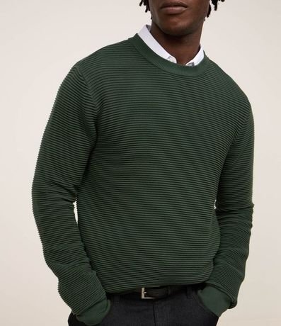 Suéter de Punto Liviano con Texturas Horizontales 3