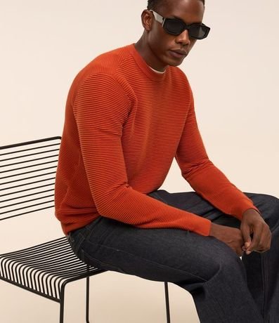 Suéter de Punto Liviano con Texturas Horizontales 3