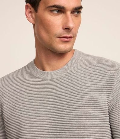 Suéter de Punto Liviano con Texturas Horizontales 3