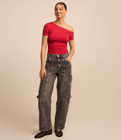 Blusa con Escote Asimétrico y Hombro Drapeado 2