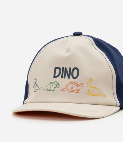 Gorra Infantil en Sarga Bicolor con Estampado Dino - Talle U 4
