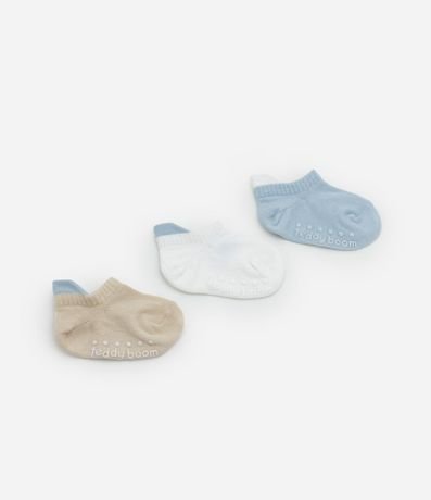 Kit 03 Medias Infantiles con Carita de Animalito - Talle 0 a 12 meses