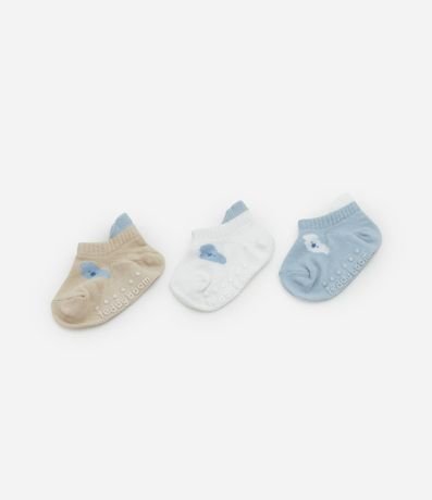 Kit 03 Medias Infantiles con Carita de Animalito - Talle 0 a 12 meses 2