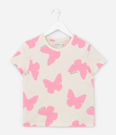 Remera Infantil con Estampa de Mariposas - Talle 5 a 14 años