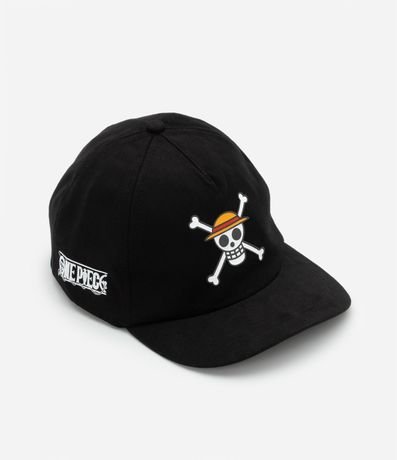 Gorra Ala Recta Infantil en Sarga con Bordado One Piece