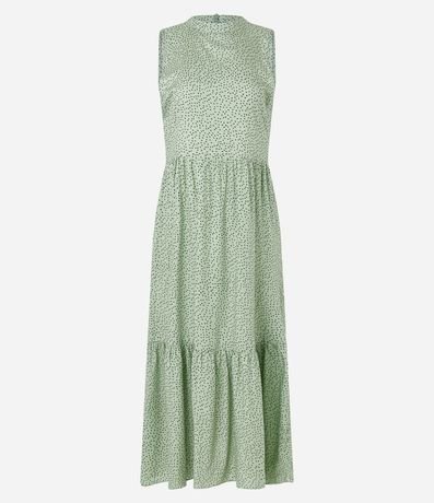 Vestido Evasê Midi en Viscosa con Estampa de Lunares 5