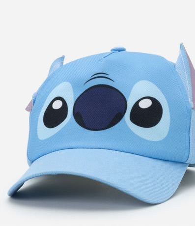Gorra Asa Curva Infantil con Estampa de Stitch y Orejitas - Talle U 5