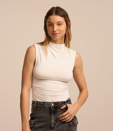 Blusa sin Manga en Jersey con Drapeados Laterales 3