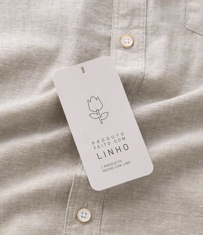 Camisa Manga Corta en Lino con Bolsillo 6