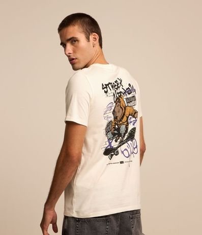 Remera Regular en Algodón con Estampa de Carpincho Skatista