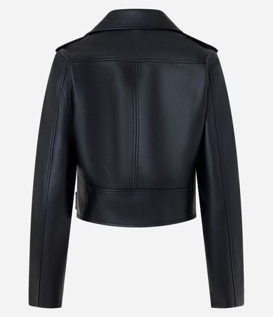 Campera Biker en PU con Cremallera en los Bolsillos 8