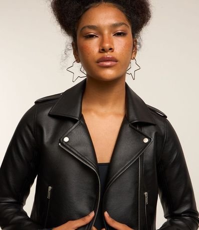 Campera Biker en PU con Cremallera en los Bolsillos 3