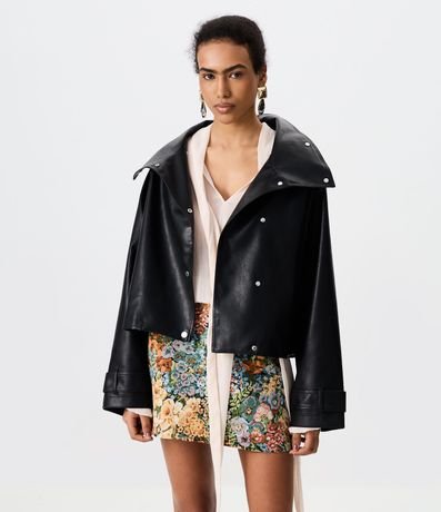 Campera Biker en PU con Cremallera en los Bolsillos