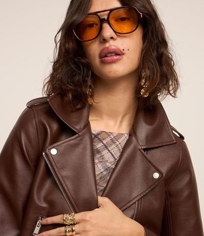 Campera Biker en PU con Cremallera en los Bolsillos 3