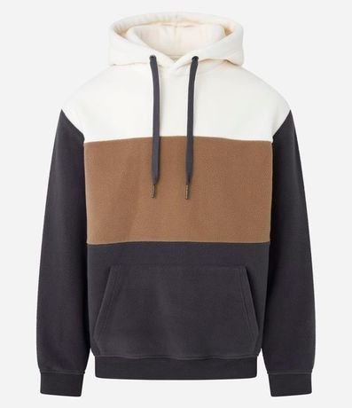 Buzo en Fleece con Recorte de Bloques de Colores