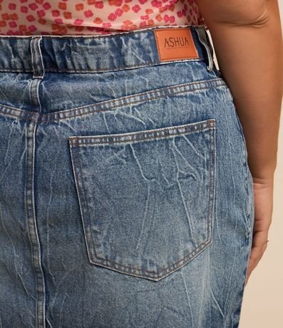 Pollera Corta en Jeans con Bajo a Hilo Curve & Plus Size 3